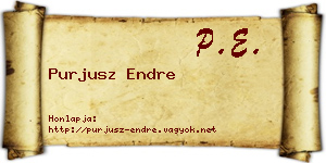 Purjusz Endre névjegykártya